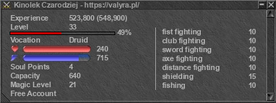 Signature for player Kinolek Czarodziej