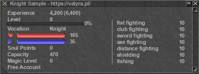 Signature for player Knight Sample