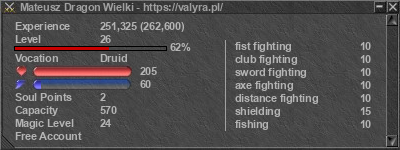 Signature for player Mateusz Dragon Wielki